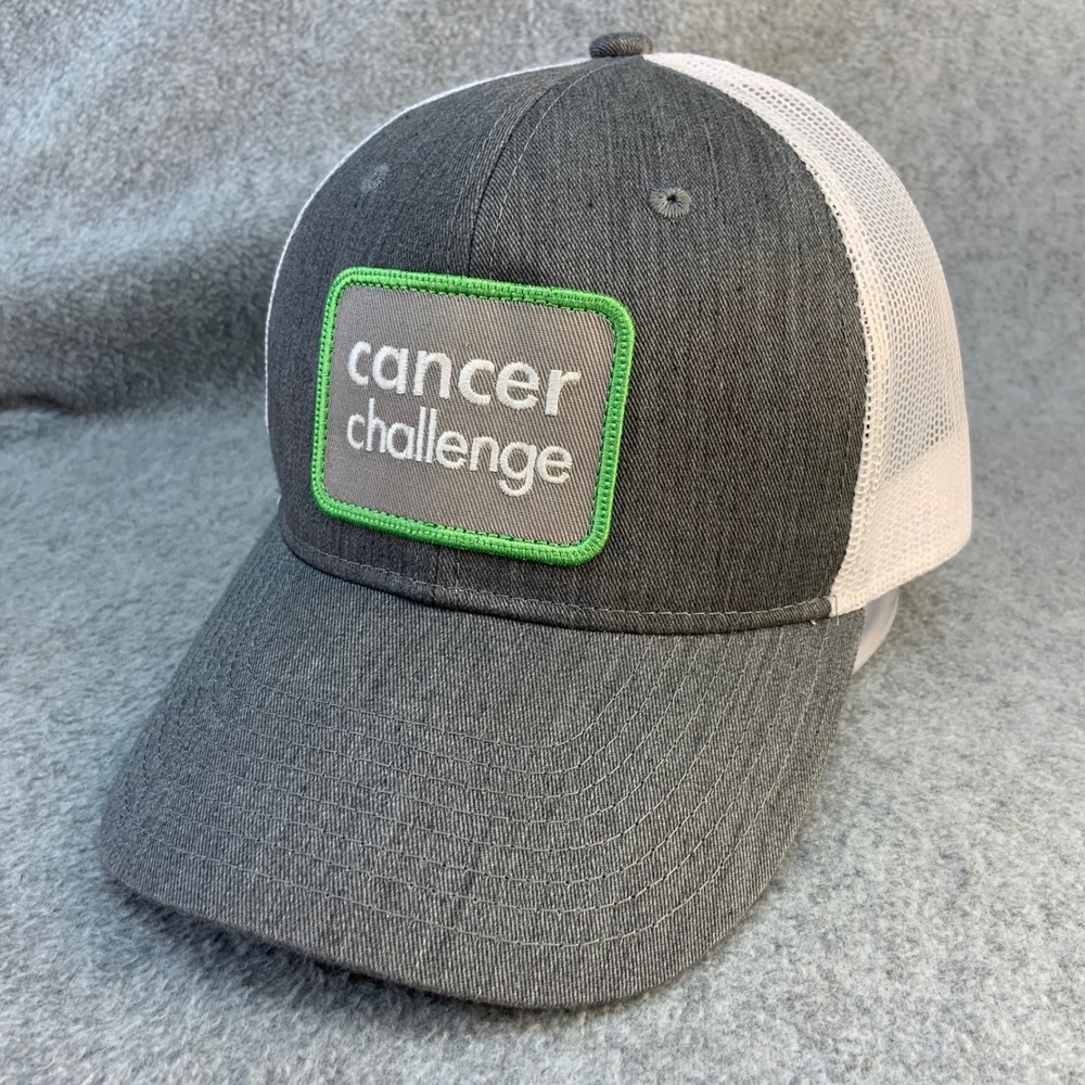 Cancer Challenge Mens Gray Pacific Headwear Trucker Hat Snapback Mesh OSFM